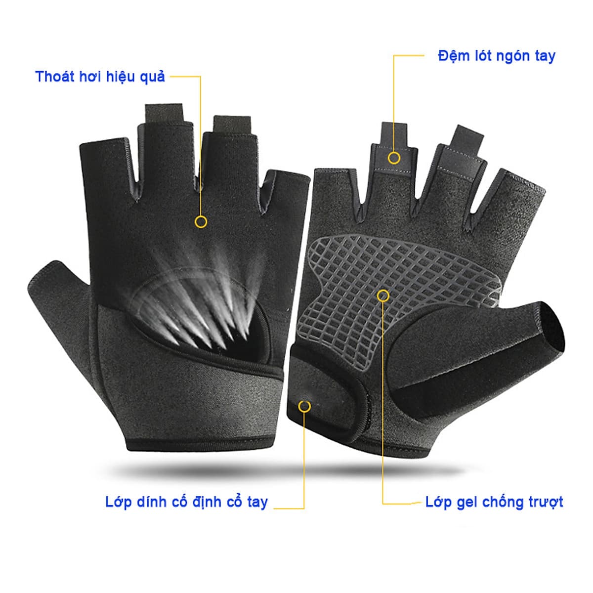 Bao Tay, Găng Tay Tập Gym, Tập YoGa Cho Nam, Nữ Cao Cấp - GT002
