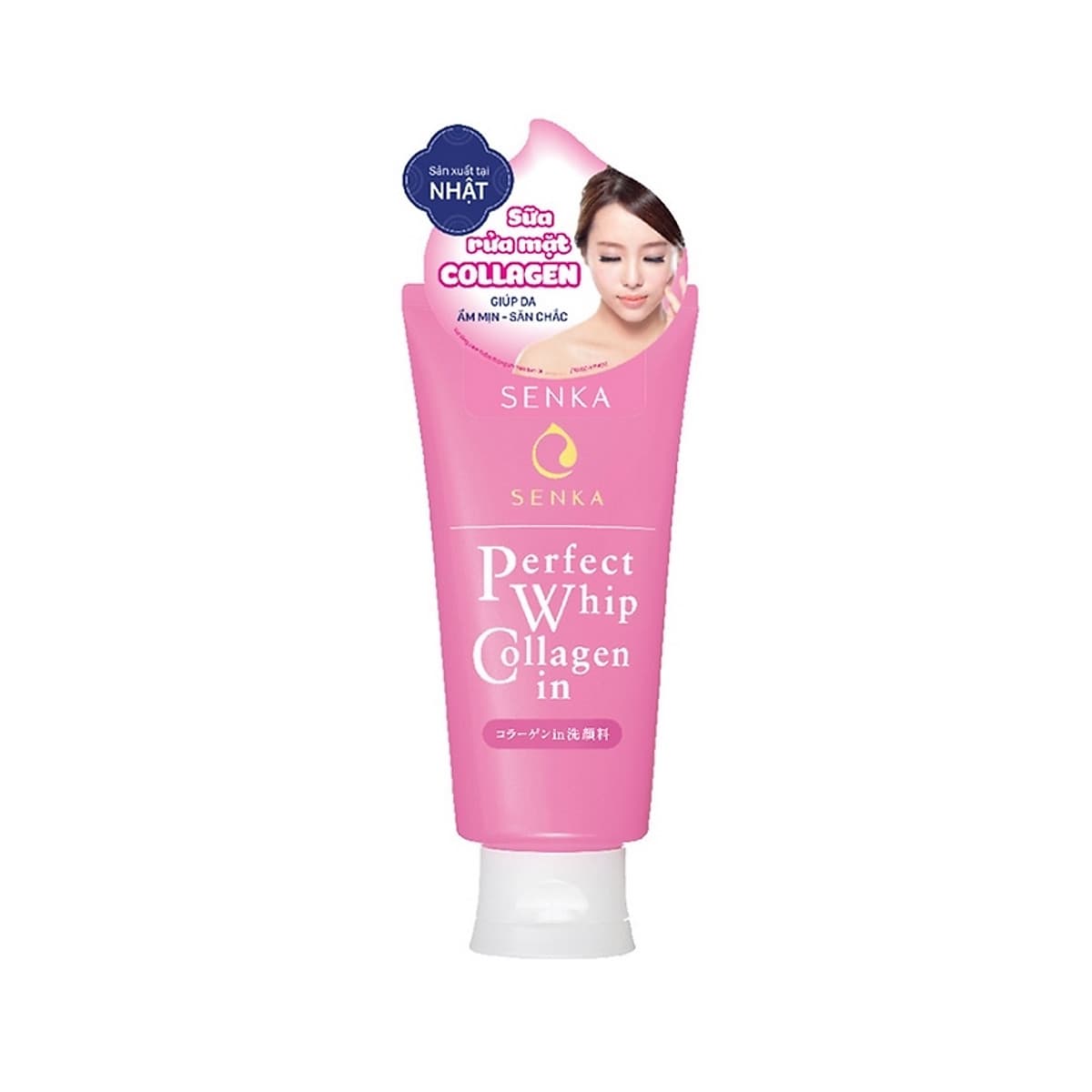 Combo Sữa rửa mặt ẩm mịn và săn chắc da Senka Perfect Whip Collagen In 120g + Nước tẩy trang Senka All Clear White 70ml