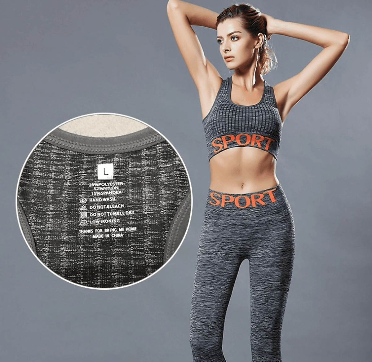 Bộ Đồ Tập Gym Yoga Nữ Họa Tiết Chữ Sport Cao Cấp SP02