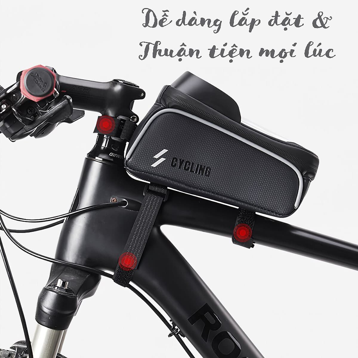 Hộp Túi Treo Khung Gắn Sườn Trước Xe Đạp Có Giá Đỡ Đựng Điện Thoại Màn Hình Cảm Ứng Dưới 6.5 Inch Chống Thấm Nước Mai Lee Cycling - Hàng Chính Hãng