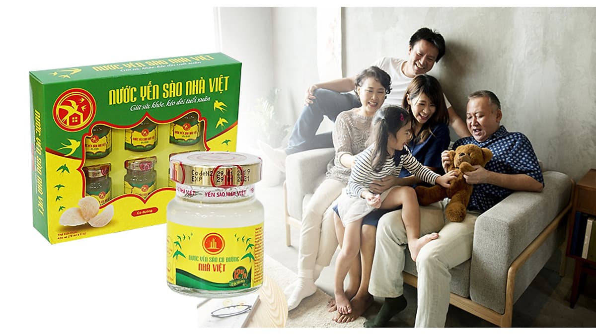 COMBO 7 hộp nước yến sào đường phèn Nhà Việt (42 hủ x 70ml) tặng thêm 6 lon nước yến