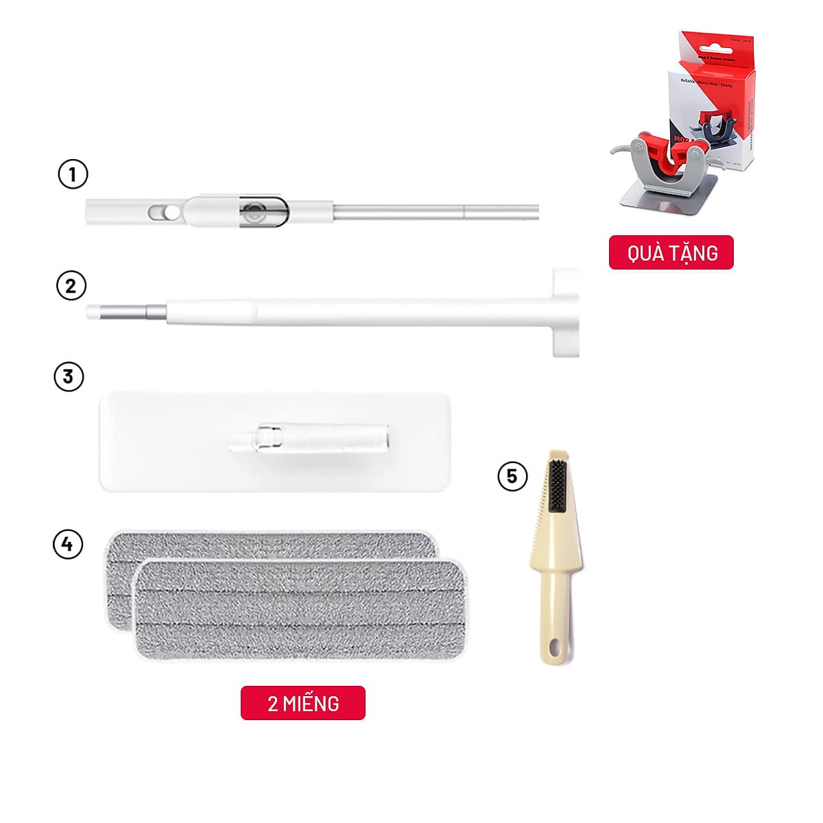 Bộ Cây Lau Nhà Tự Vắt Thông Minh Đa Năng Có Bình Xịt Phun Sương Cao Cấp - Parroti Max MX01 - Tặng 1 Móc Treo và 1 Miếng Lau