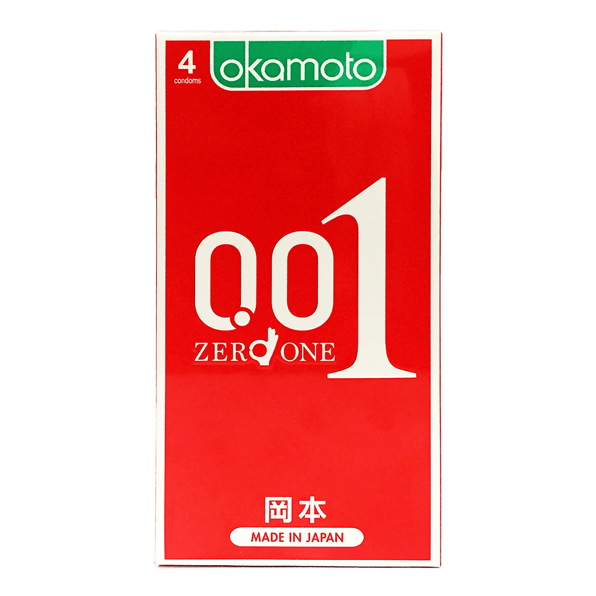 Bao cao su Okamoto 0.01 Hydro Polyurethane (PU). Bao cao su Nhật Bản siêu mỏng chỉ 0.01mm bằng 1/6 độ dày sợi tóc, cho cảm nhận truyền nhiệt nhanh (Hộp 4 Cái)