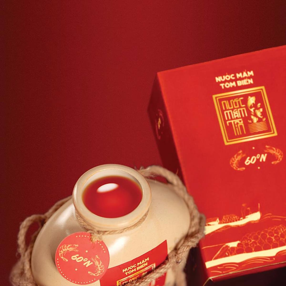 Combo 2 bình gốm nước mắm Tôm Biển 60N