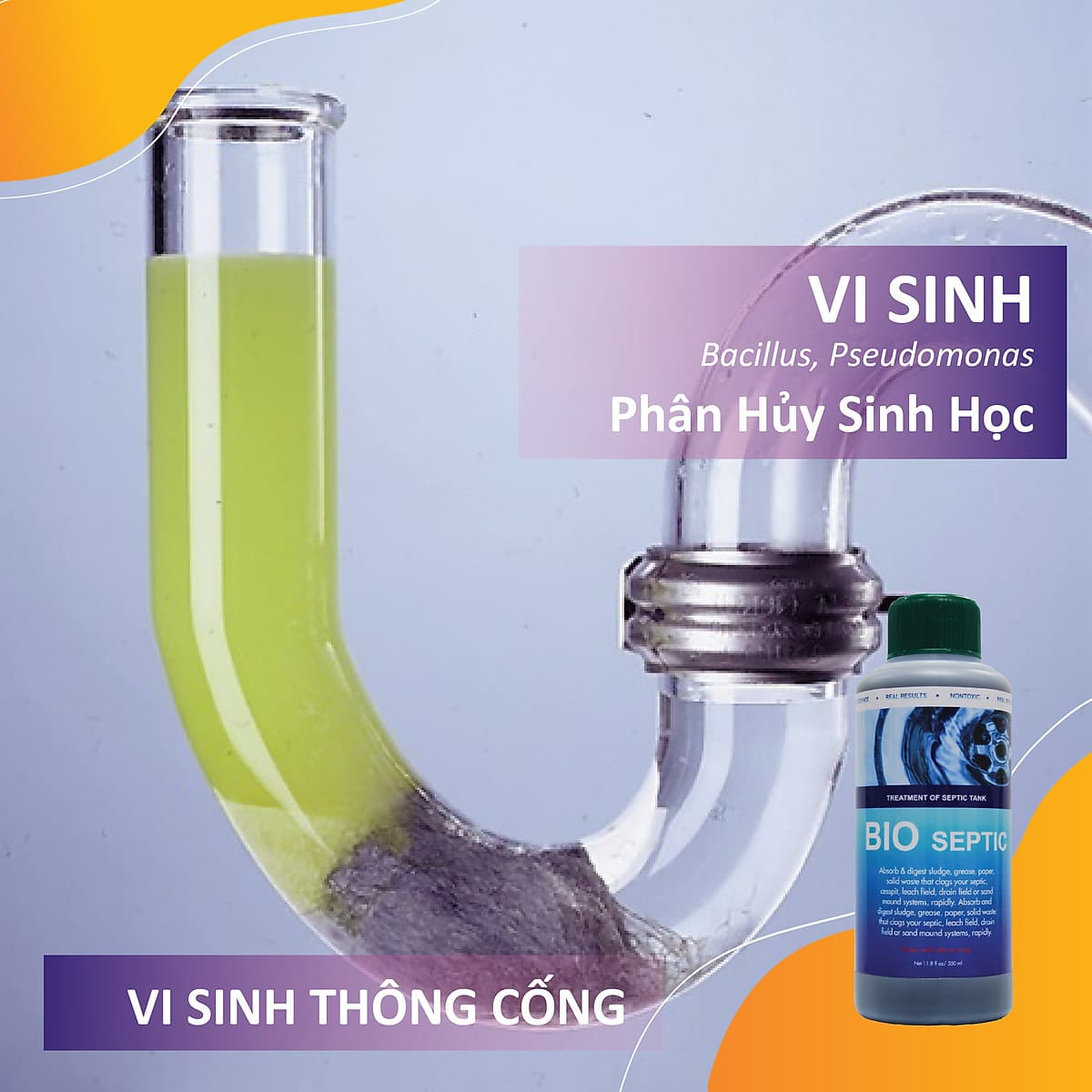 Vi sinh thông cống, xử lý hầm cầu, bể phốt, tự hoại BIO - SEPTIC - Chai 350ml