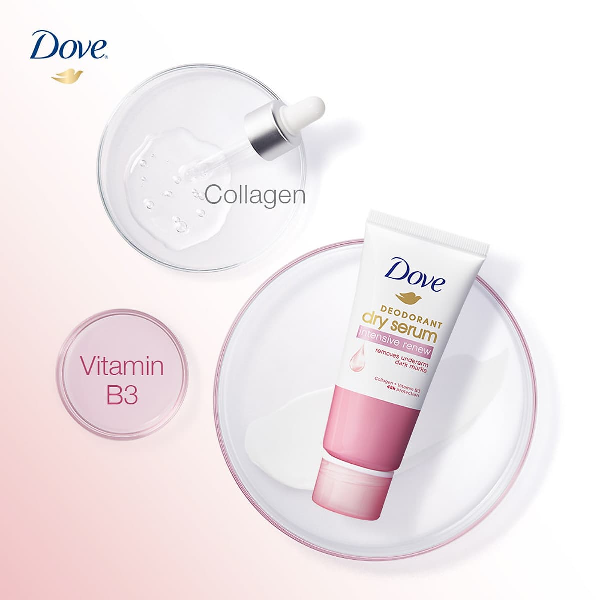 Kem Khử Mùi Dove Tinh Chất Serum Sáng Mịn Đều Màu với Collagen & Vitamin B3 50ml