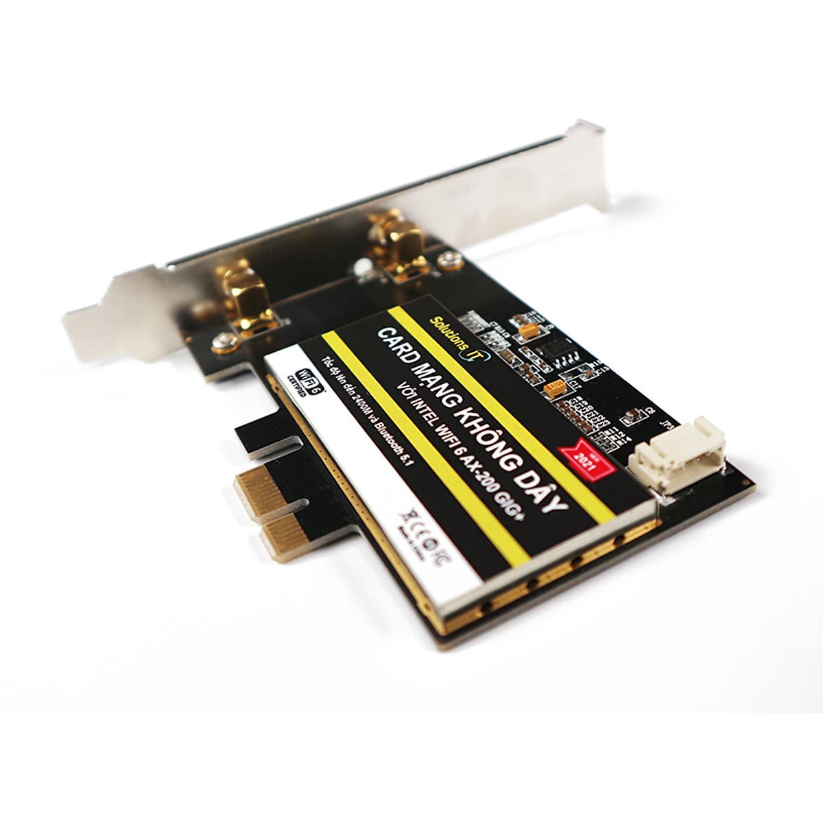 Card WIFI PC WIFI-6 AX200 GIG+ tích hợp Bluetooth 5.1 tốc độ 2400M cho máy bàn dùng chip Intel WIFI-6 AX200