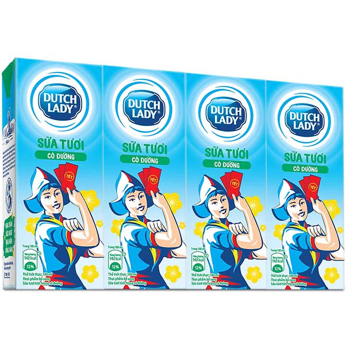 Thùng 48 Hộp Sữa Tươi Tiệt Trùng Dutch Lady Cô Gái Hà Lan Có Đường (48X180ml)