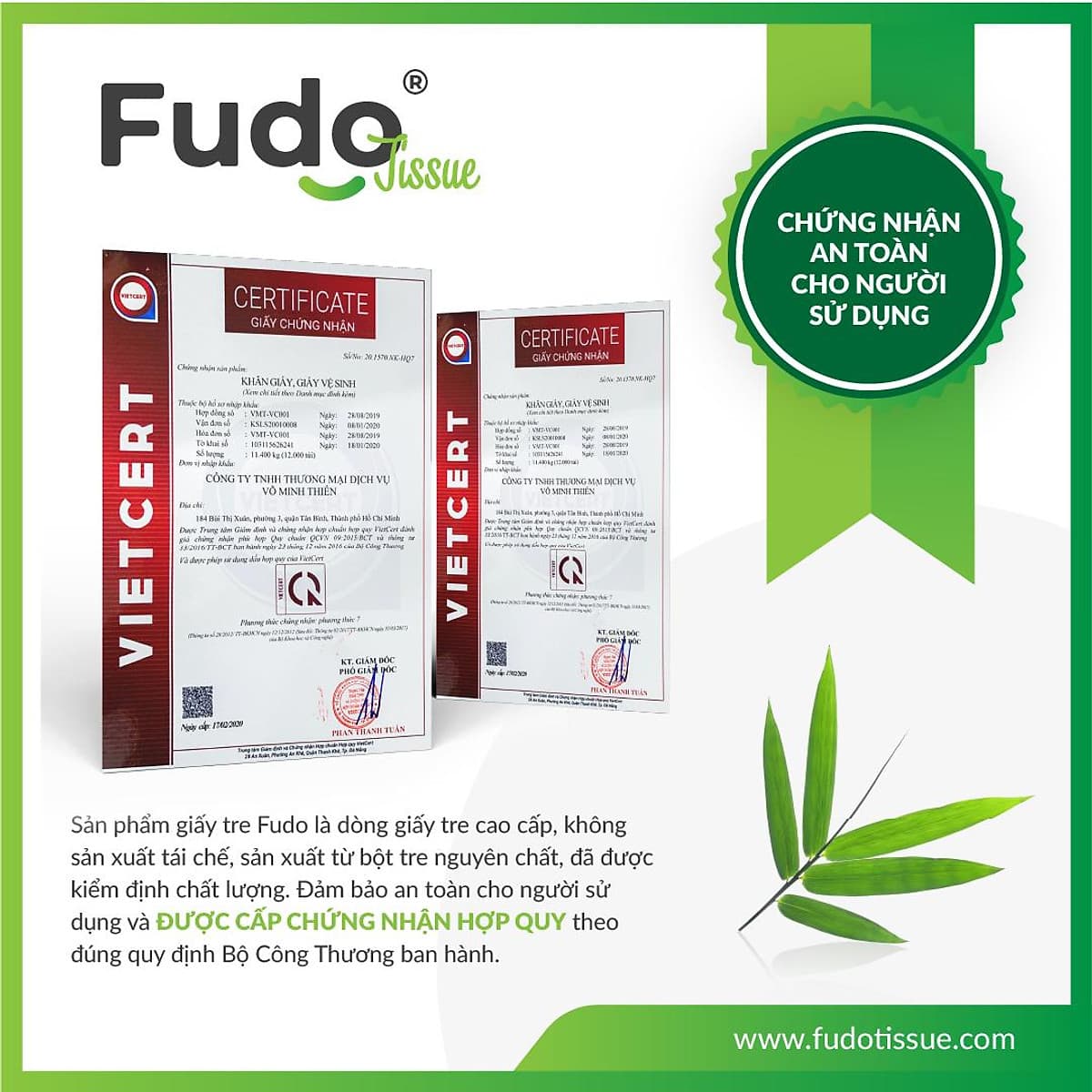 Khăn giấy tre Fudo - Combo 20 Gói Giấy Ăn (1 thùng): 100% bột tre, không tạo mùi, không tẩy trắng, siêu mềm, siêu mịn, siêu dai