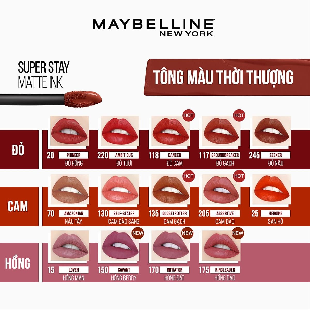 Son Kem Lì 16h Lâu Trôi Maybelline New York Super Stay Matte Ink 5ml