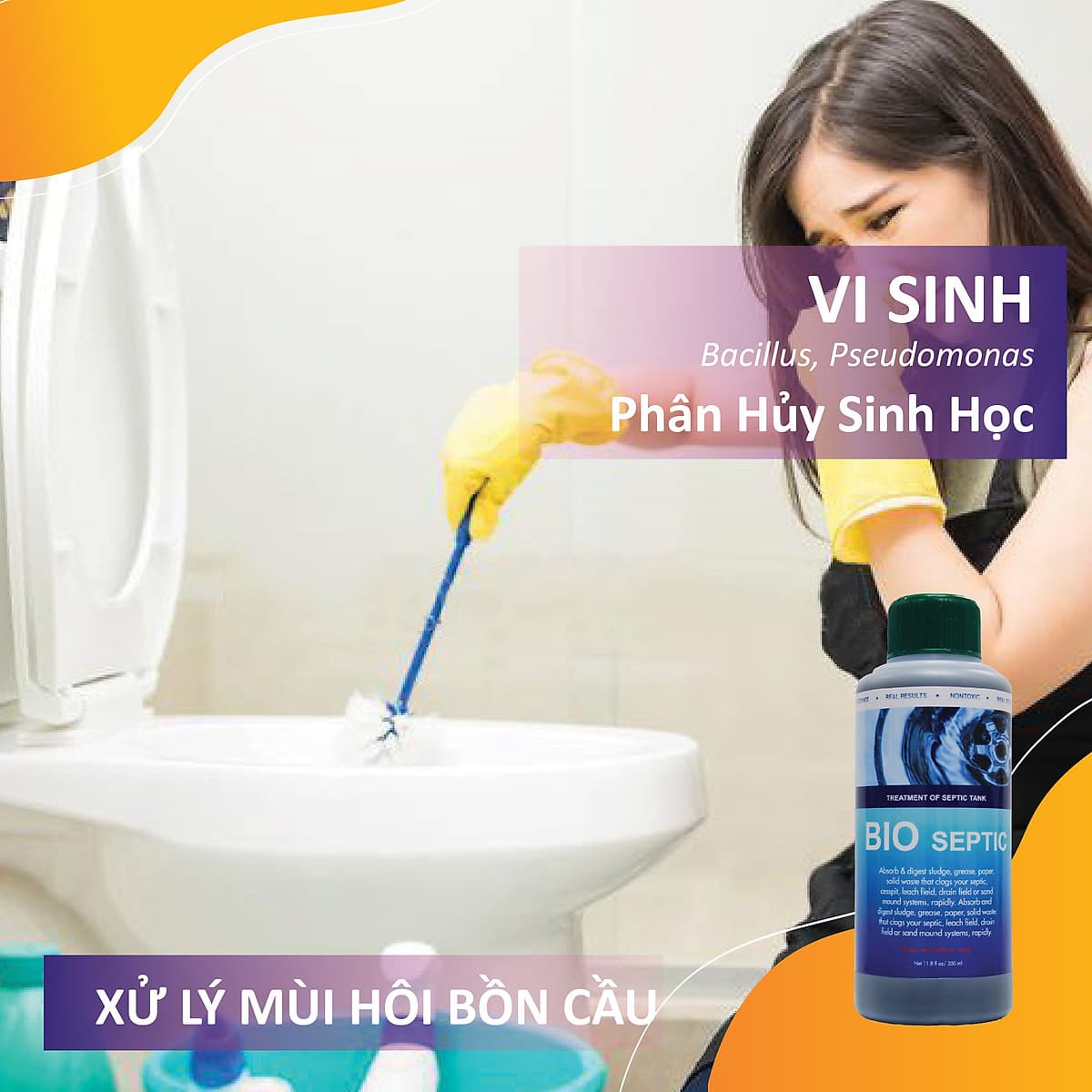 Vi sinh thông cống, xử lý hầm cầu, bể phốt, tự hoại BIO - SEPTIC - Chai 350ml