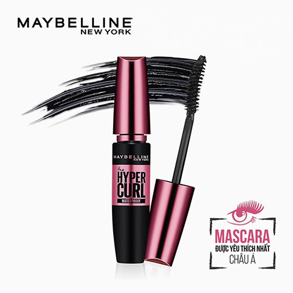 Bộ trang điểm mắt lâu trôi Mascara cong mi Hyper Curl và Bút kẻ mắt 36H không thấm nước Line Tatoo High Impact Maybelline New York
