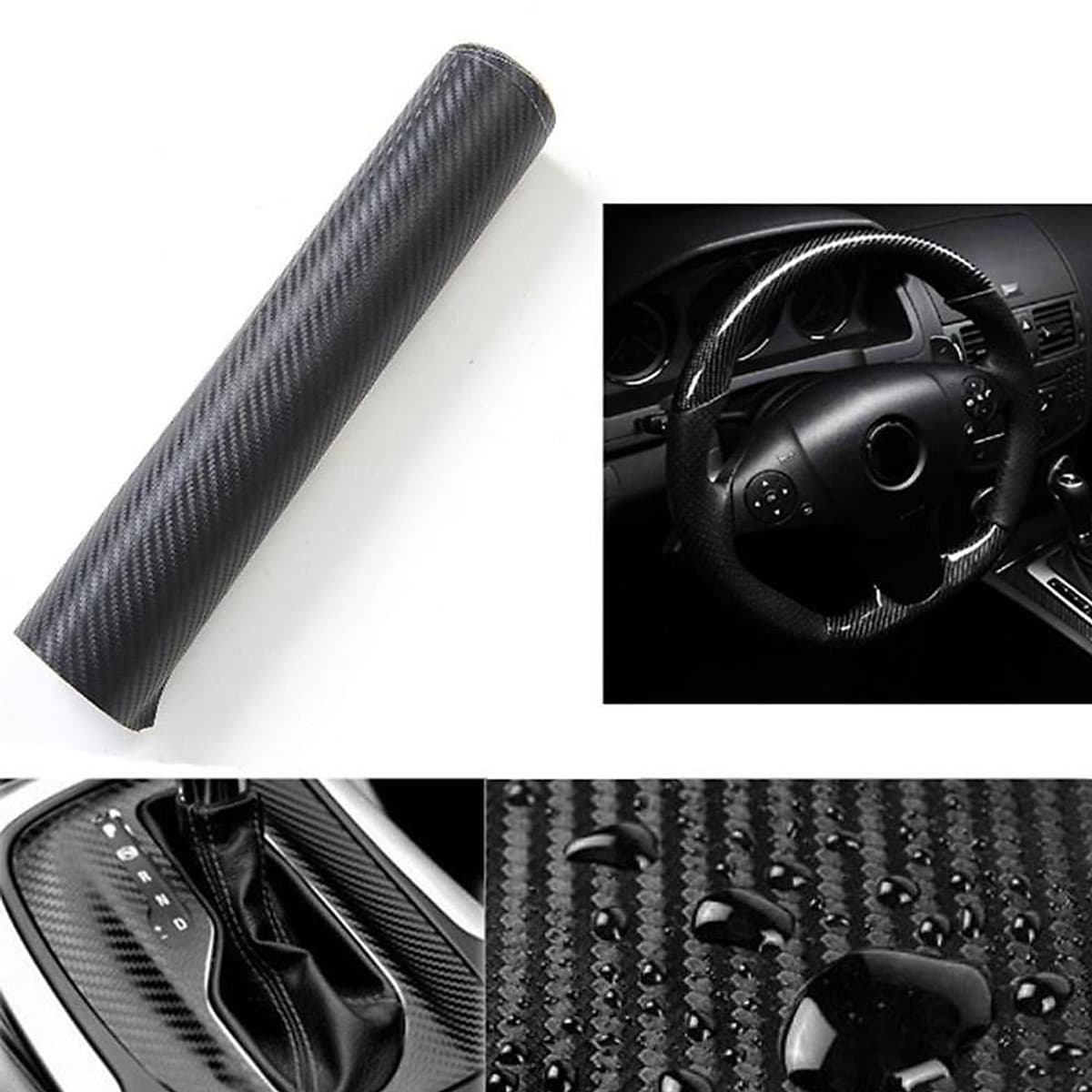 Cuộn tấm decal dán trang trí nội thất, ngoại thất xe hơi ô tô xe máy- màu đen nhám -kích thước 150cm x 50cm