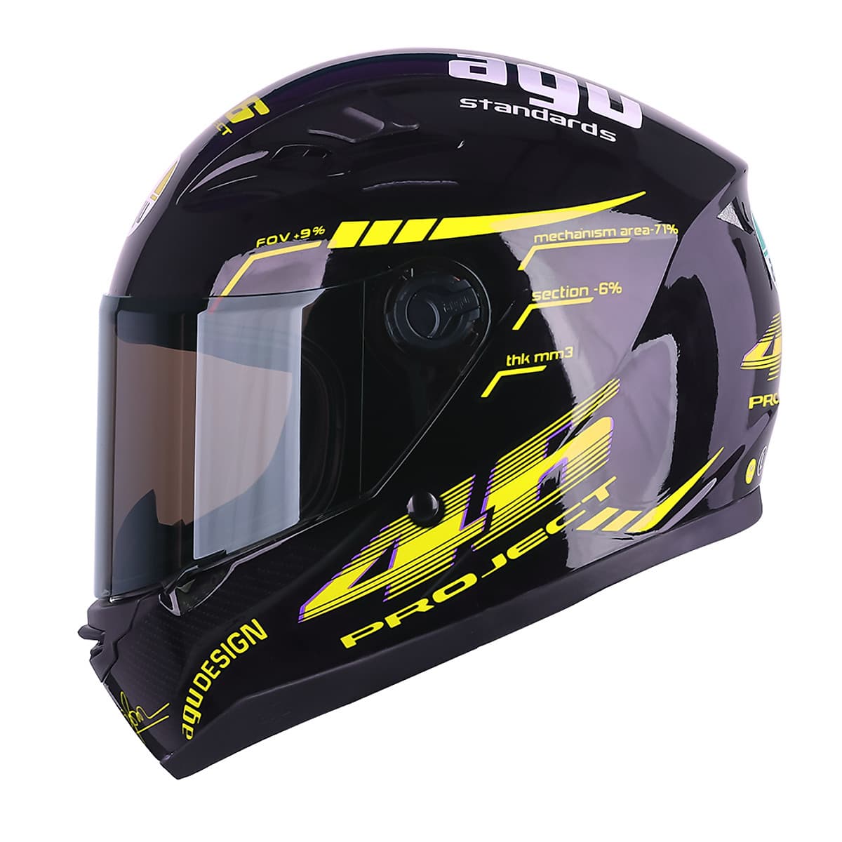 Mũ bảo hiểm Đẹp Moto Fullface Tem 14 Bóng _ Mũ Bảo Hiểm Phượt Fullface AGU có kính chắn gió, chống nắng, chông chói_ Nhiều màu