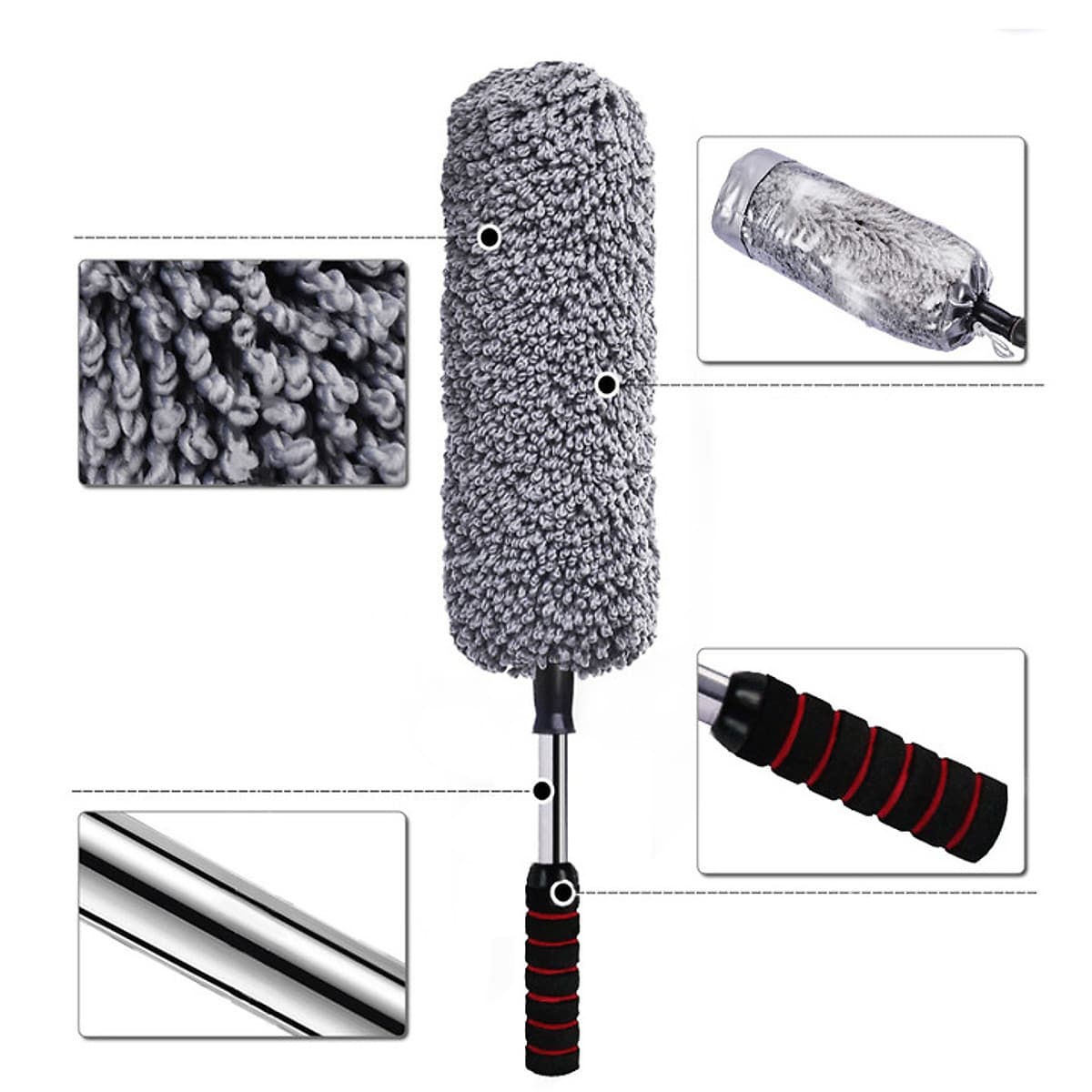 Chổi Đa Năng Lau Bụi, Kiêm Rửa Xe Ô Tô Cao Cấp