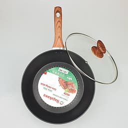 Chảo Sâu Lòng Đáy Từ 5 Lớp Chống Dính Vung Kính Siêu Bền Nagakawa NAG2653 (26cm) - Dùng Trên Mọi Loại Bếp - Hàng Chính Hãng