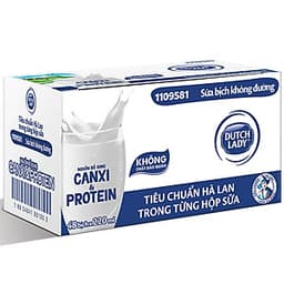 Thùng 48 Bịch Sữa Tiệt Trùng Dutch Lady Cô Gái Hà Lan Không Đường (48X220ml)
