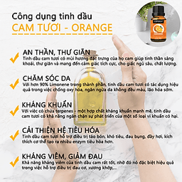 Tinh dầu Xông phòng gồm Combo 3 lọ tinh dầu cao cấp: tinh dầu Sả chanh (10ml) + tinh dầu Bạc hà (10ml) + tinh dầu Cam tươi (10ml) Vemoda