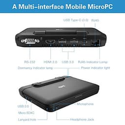 Máy tính bảng tablet windows Mini PC Aturos GPD Micro (Chip 4 nhân, DDR 4 8G, SSD M2 128G) - Black - Hàng chính hãng