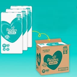 Tã quần Giữ dáng Pampers Megabox thùng tiết kiệm M180 - Tặng 1 hộp thủy tinh Lock&Lock thoát hơi 410ml (Màu Ngẫu Nhiên)