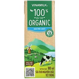 Thùng 48 Hộp Sữa Tươi Tiệt Trùng Vinamilk 100% Organic Không Đường (180ml)