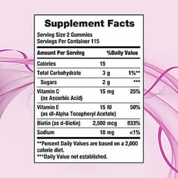 Kẹo dẻo bổ sung biotin đẹp da, tóc, móng Nature's Bounty Hair, Skin & Nails Gummies 230 Viên (Vị dâu) - Nhập khẩu Mỹ
