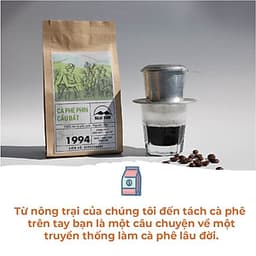 Cà Phê Phin Cầu Đất (Arabica & Robusta) Rang Xay Mộc Sạch Nguyên Chất Chuẩn Gu Người Việt - Túi 250Gr (Dạng Bột)