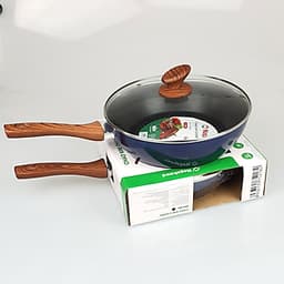 Chảo Sâu Lòng Đáy Từ 5 Lớp Chống Dính Vung Kính Siêu Bền Nagakawa NAG2653 (26cm) - Dùng Trên Mọi Loại Bếp - Hàng Chính Hãng