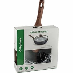 Chảo Sâu Lòng Đáy Từ 5 Lớp Chống Dính Vung Kính Siêu Bền Nagakawa NAG2653 (26cm) - Dùng Trên Mọi Loại Bếp - Hàng Chính Hãng