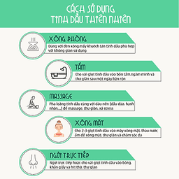 Tinh dầu Xông phòng gồm Combo 3 lọ tinh dầu cao cấp: tinh dầu Sả chanh (10ml) + tinh dầu Bạc hà (10ml) + tinh dầu Cam tươi (10ml) Vemoda