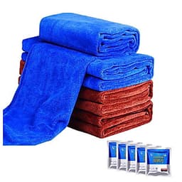 5 Khăn Lau Xe Ô tô, Xe Hơi, Xe Máy chuyên dụng siêu sạch ( giao màu ngẫu nhiên ) - Hàng Chính Hãng - Quà Tặng 2 Viên Sủi Rửa Kính